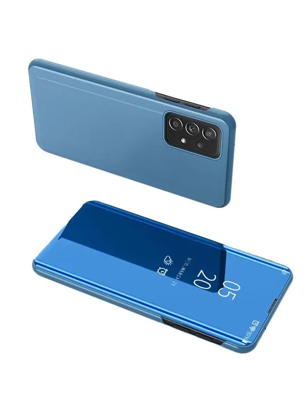 Hurtel Clear View Case Flip Cover for Samsung Galaxy A73 Blue