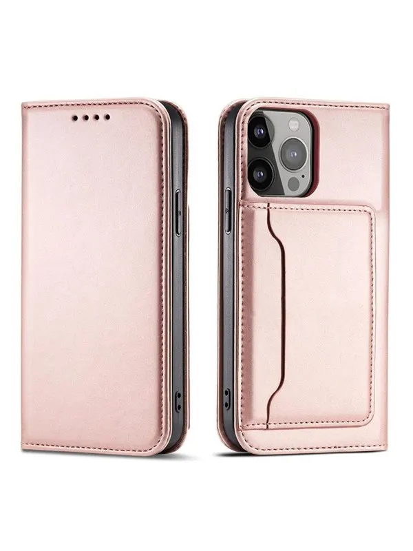 Hurtel Magnet Card Case for Samsung Galaxy S23+ Flip Cover Wallet Stand Pink