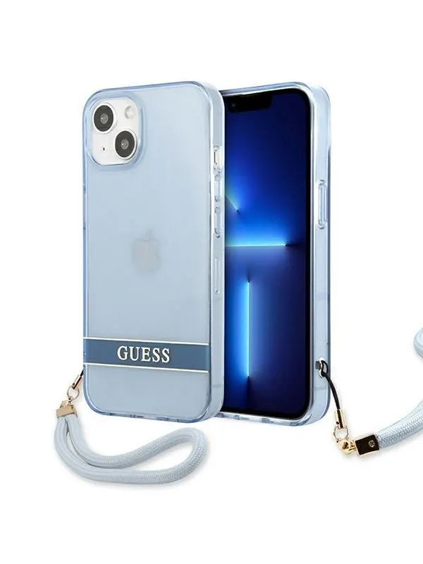 GUESS GUHCP13SHTSGSB iPhone 13 mini 5.4 "blue / blue hardcase Translucent Stap