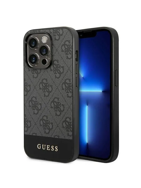 GUESS GUHCP14XG4GLGR iPhone 14 Pro Max 6.7" grey/grey hard case 4G Stripe Collection