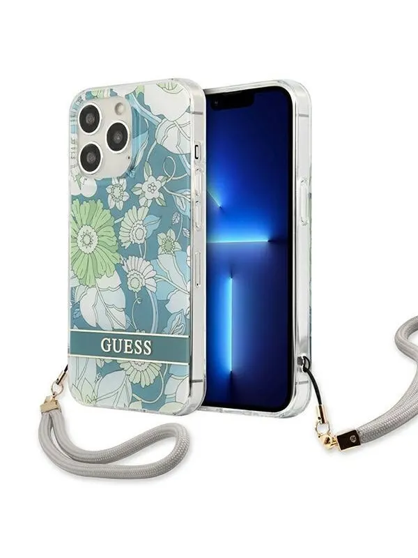 GUESS GUHCP13LHFLSN iPhone 13 Pro / 13 6.1" green/green hardcase Flower Strap