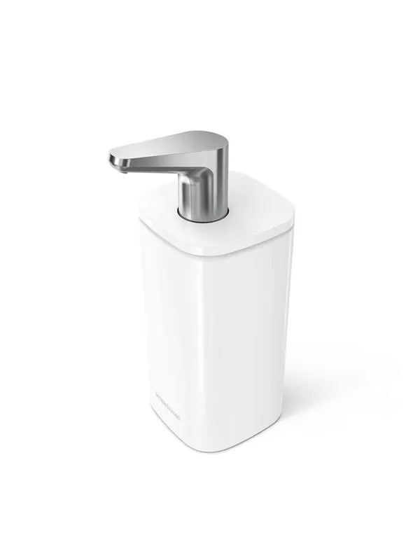 Simplehuman 295 ml tvålpump, vit stål