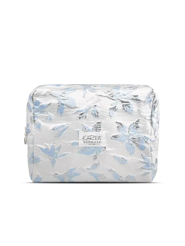 Karen Large toiletry bag in blue small floral quilt