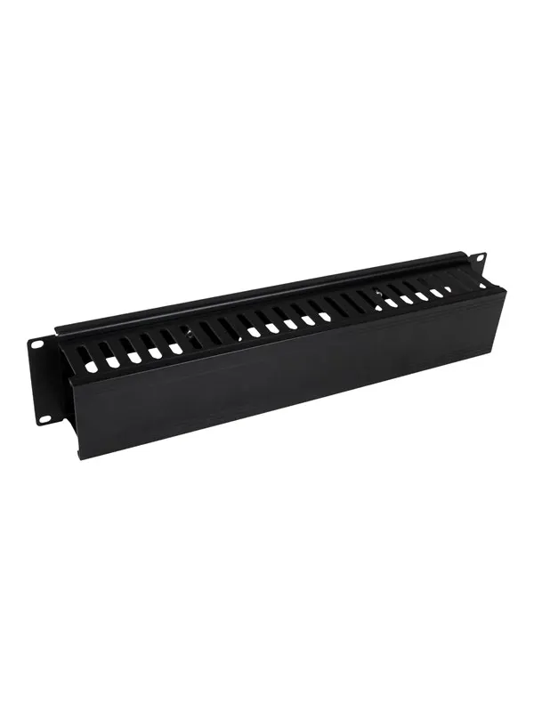 StarTech.com 2U Horizontal Finger Duct Rack Cable Management Panel with Cover - rack cable management panel - 2U