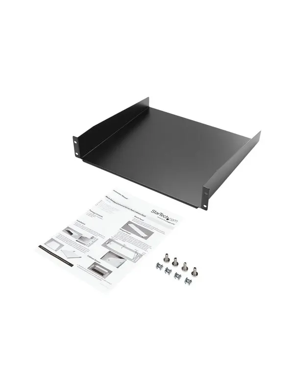 StarTech.com Svart Standard Universal Server rackskåp Hylla