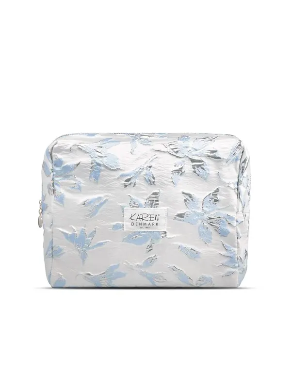 Karen - Toiletry Bag - Blue/white brocade