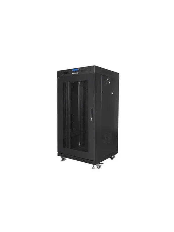 Lanberg FF01 series - rack - 600 x 600 flat pack with mesh door V2 - 22U