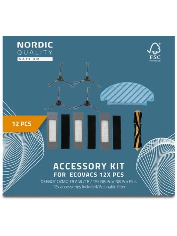 Nordic Quality Robotdammsugare 12 Pcs Kit Ecovacs OZMO