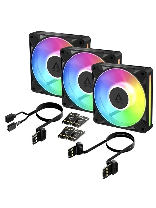 Arctic BioniX P12 A-RGB - 3pack - Chassi fläkt - 120mm - Svart med RGB LED