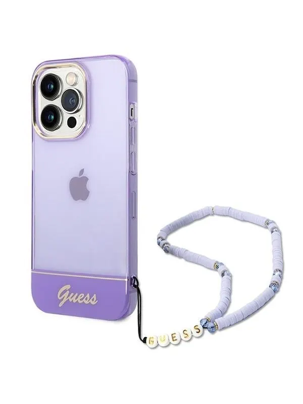GUESS GUHCP14XHGCOHU iPhone 14 Pro Max 6.7" purple/purple hardcase Translucent Pearl Strap
