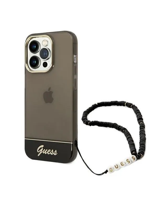 GUESS GUHCP14XHGCOHK iPhone 14 Pro Max 6.7 "black / black hardcase Translucent Pearl Strap