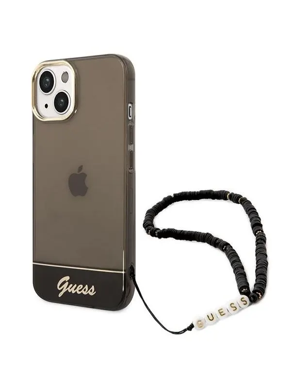 GUESS GUHCP14SHGCOHK iPhone 14 6.1 "black / black hardcase Translucent Pearl Strap