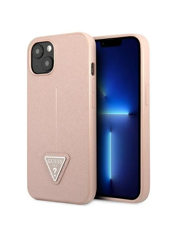 GUESS GUHCP14MPSATLP iPhone 14 Plus 6.7 "pink / pink hardcase SaffianoTriangle Logo