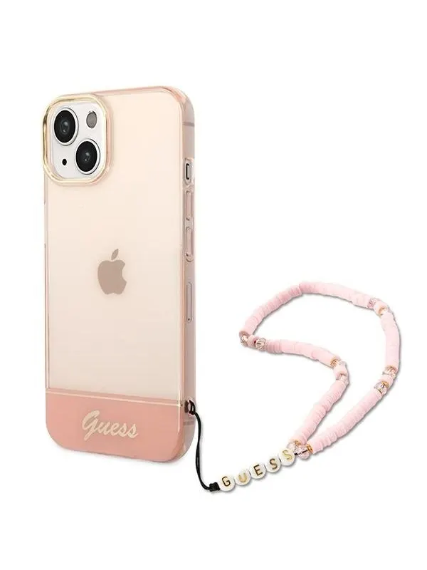 GUESS GUHCP14MHGCOHP iPhone 14 Plus 6.7" pink/pink hardcase Translucent Pearl Strap