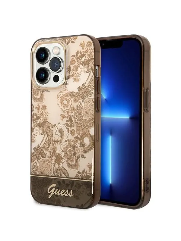 GUESS GUHCP14LHGPLHC iPhone 14 Pro 6.1" ocher hardcase Porcelain Collection