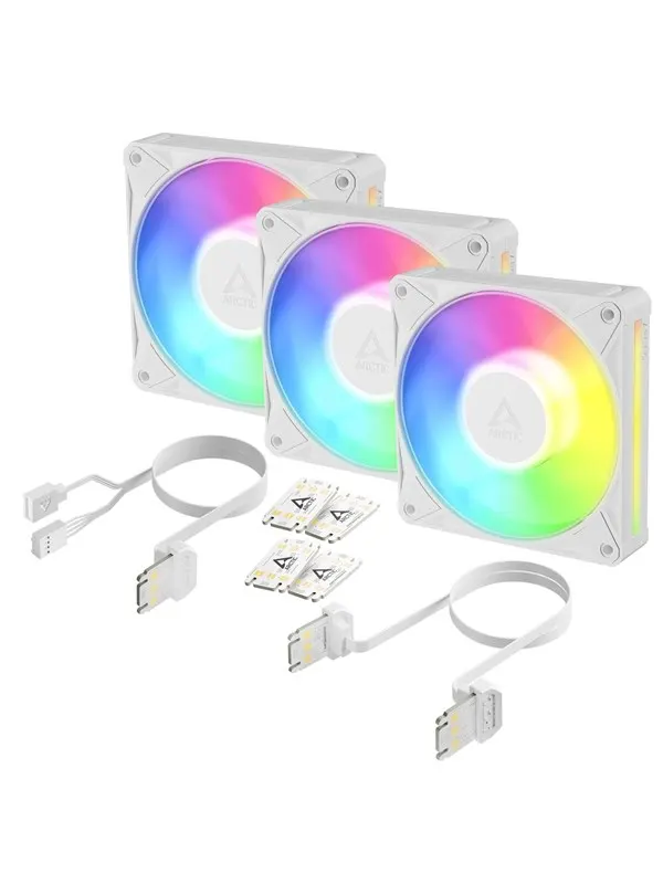 Arctic BioniX P12 A-RGB - 3pack - Chassi fläkt - 120mm - Vit med RGB LED