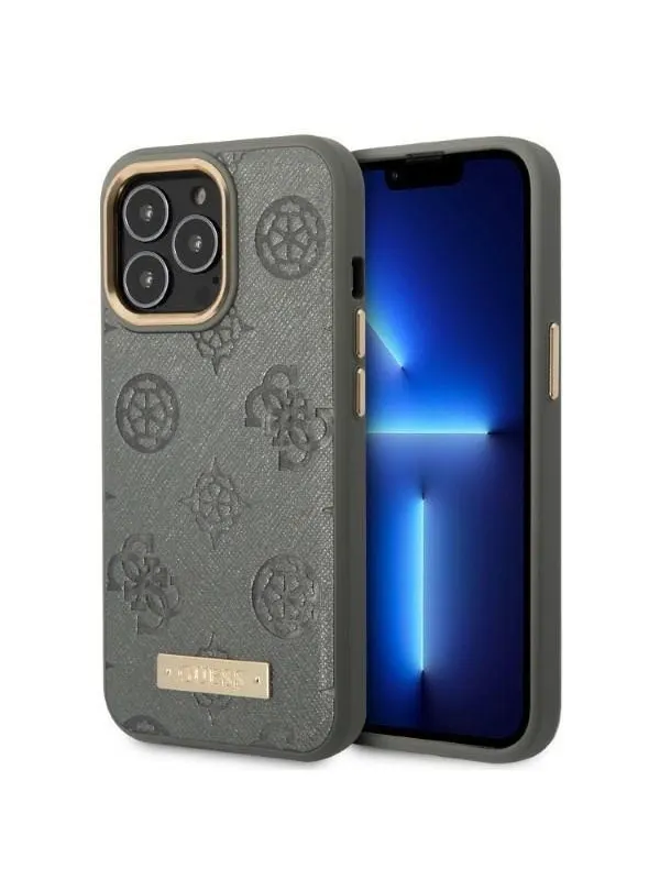 GUESS GUHMP13XSAPSTG iPhone 13 Pro Max 6.7" grey/grey hardcase Peony Logo Plate MagSafe