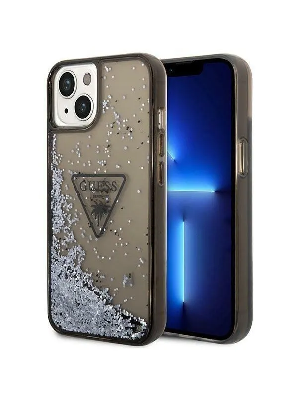 GUESS GUHCP14SLFCTPK iPhone 14 6.1" black/black hardcase Liquid Glitter Palm Collection