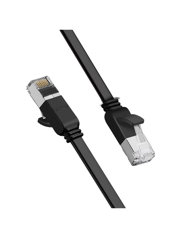 UGREEN 50185 Flat Ethernet network cable (RJ45 Cat 6 UTP 1000 Mbps) - 2m - Black - Svart - 2m