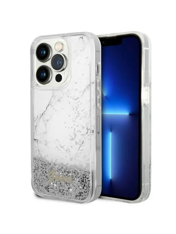 GUESS GUHCP14LLCSGSGH iPhone 14 Pro 6.1" white/white hardcase Liquid Glitter Marble