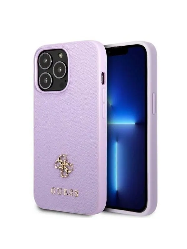 GUESS GUHCP13XPS4MU iPhone 13 Pro Max 6.7" purple/purple hardcase Saffiano 4G Small Metal Logo