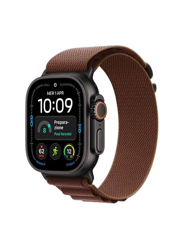 Apple Watch Ultra 4 GPS + Cellular 49mm Black Titanium Case with Burgundy Alpine Loop - L