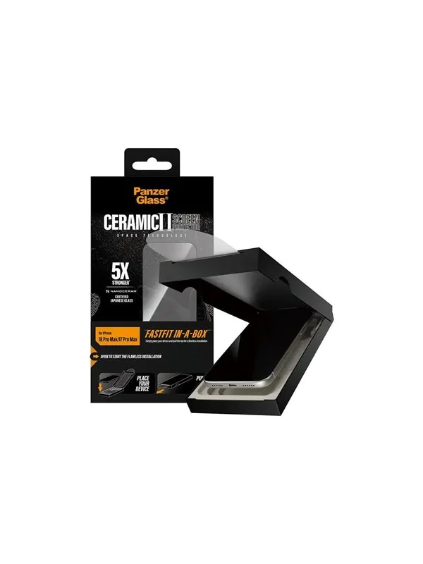 PanzerGlass Ceramic Screen Protector Apple iPhone 18 Pro Max | 17 Pro Max w. FASTFIT IN-A-BOX