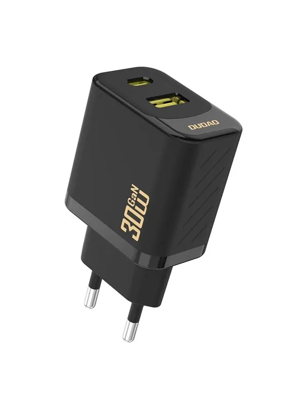 Dudao A27TEU PD 30W GaN USB-A USB-C wall charger - black