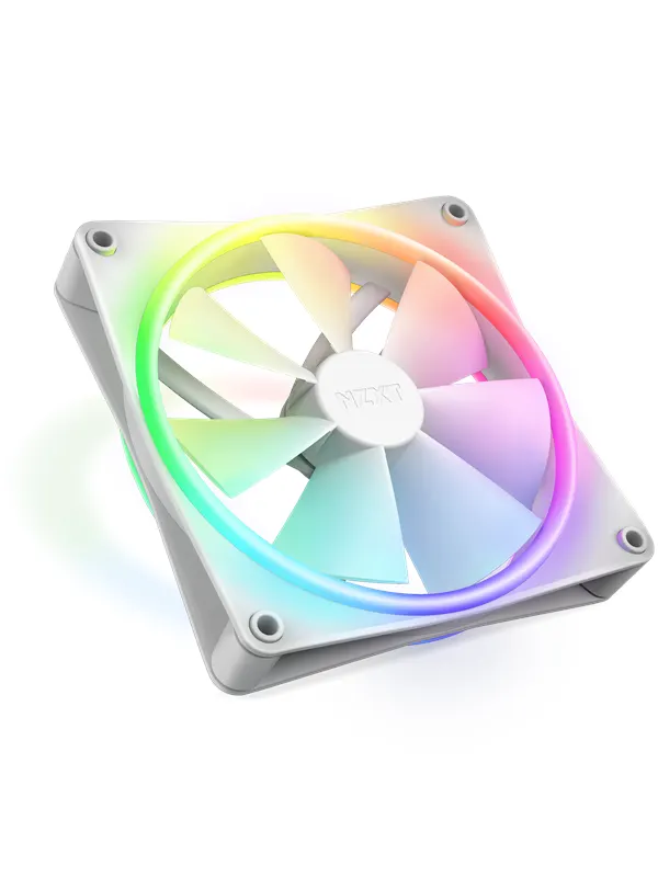 NZXT F140 RGB DUO - White - Chassi fläkt - 140mm - Vit med RGB LED - 36 dBA