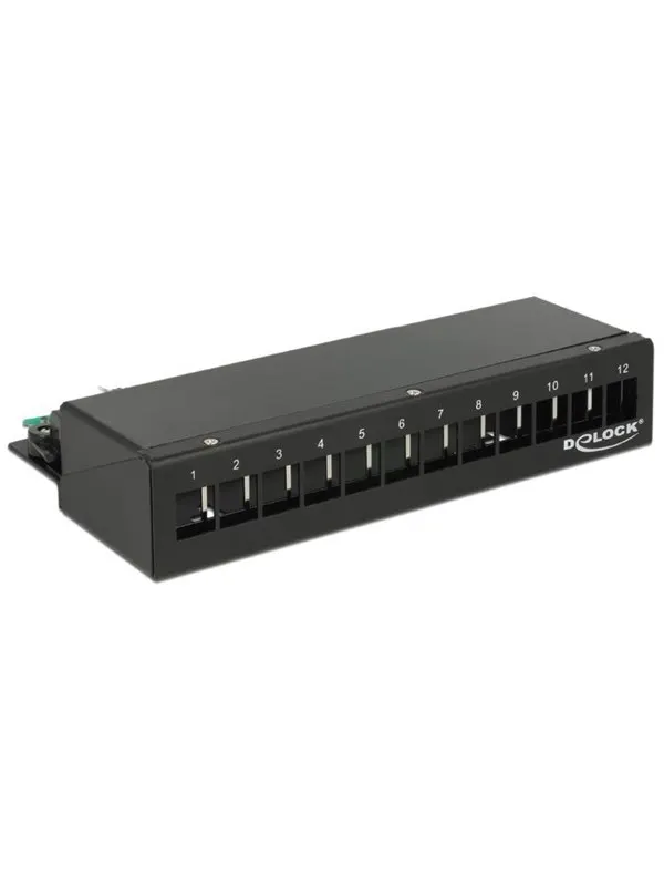 DeLOCK Keystone Desktop Patch Panel 12 Port black