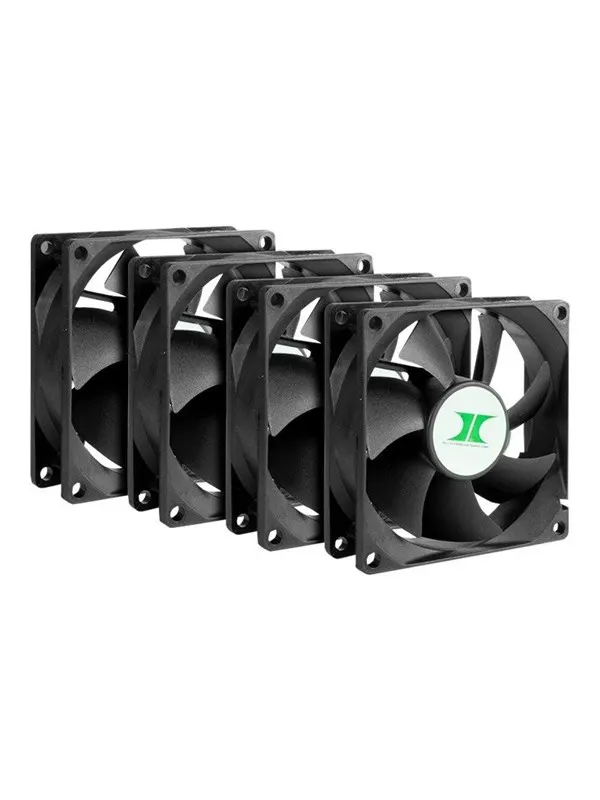 Inter-Tech IPC Fan Set  80x80x25mm | 8888729 - Chassi fläkt - 80mm - Svart