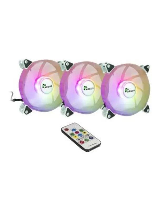 Inter-Tech Argus RS-06 RGB - Chassi fläkt - 120mm - Vit