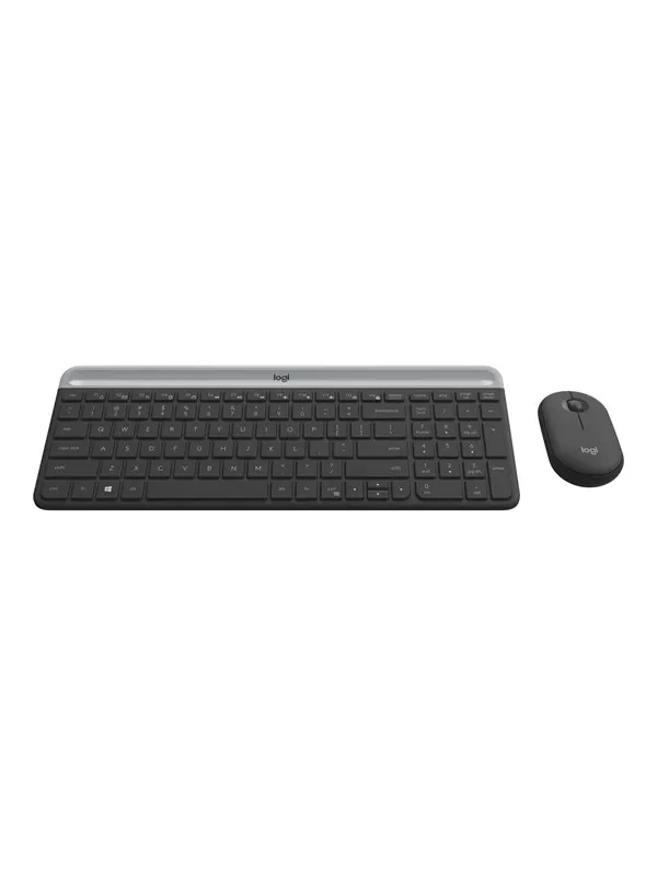 Logitech Slim Wireless Combo MK470 - Tastatur & Mus set - Spanska - Grå