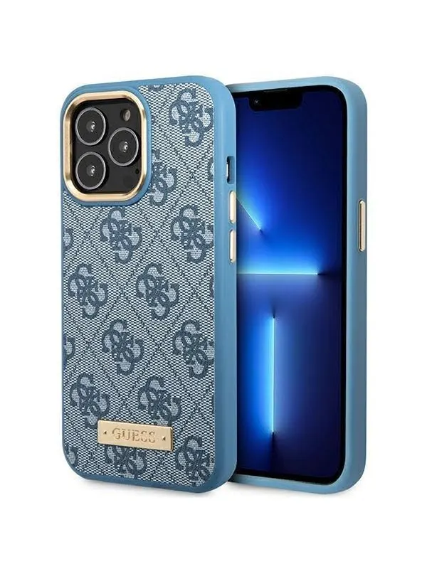 GUESS GUHMP14LU4GPRB iPhone 14 Pro 6.1" blue/blue hard case 4G Logo Plate MagSafe