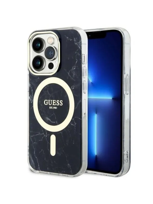 GUESS GUHMP14XPCUMAK iPhone 14 Pro Max 6.7" black/black hardcase Marble MagSafe