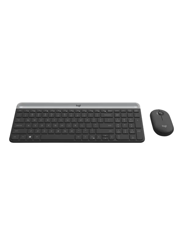 Logitech Slim Wireless Combo MK470 - Tastatur & Mus set - Kroatiska - Vit