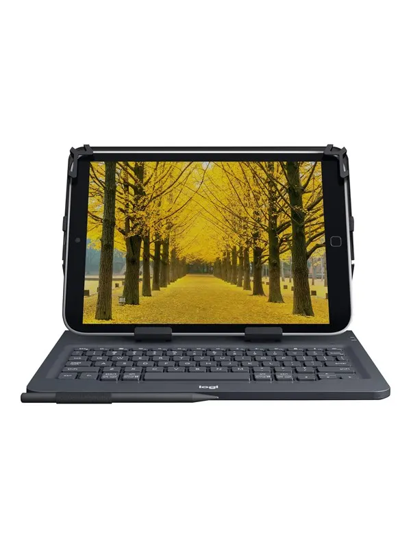 Logitech Universal - keyboard and folio case - AZERTY - French - Tastatur & Folio set - Fransk - Svart
