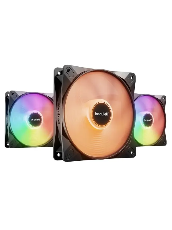 be quiet! LIGHT WINGS LX 120 (3-pack) - Chassi fläkt - 120mm - Svart med RGB LED - 25 dBA