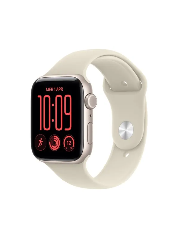 Apple Watch SE 3 GPS + Cellular 44mm Starlight Aluminium Case with Sand Sport Band - S/M