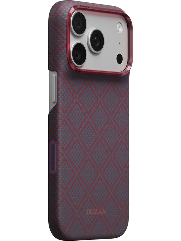 PITAKA Edge Case Argyle Blue's Red - iPhone 18/17