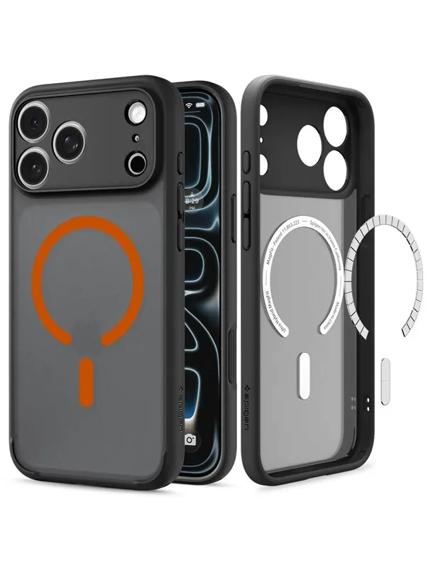 Spigen Ultra Hybrid MagSafe frost black orange
