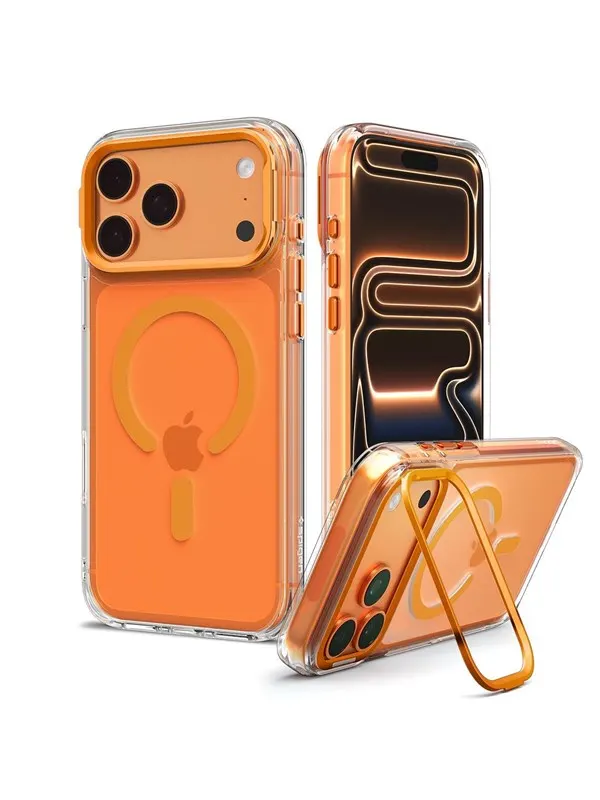 Spigen Ultra Hybrid Optik S MagSafe clear orange