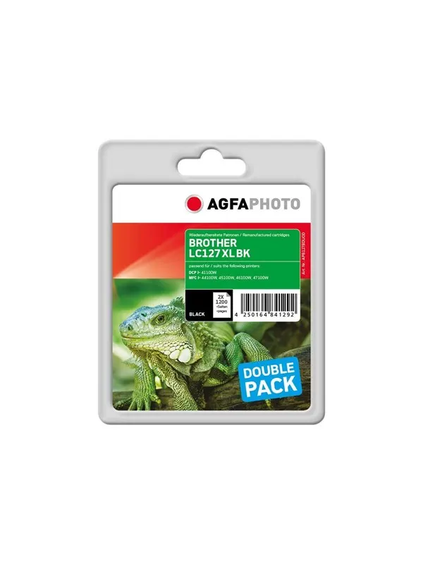 Agfa Photo Multi pack - 2-pack - black - compatible - ink cartridge (alternative for: Brother LC127XLBKBP2)