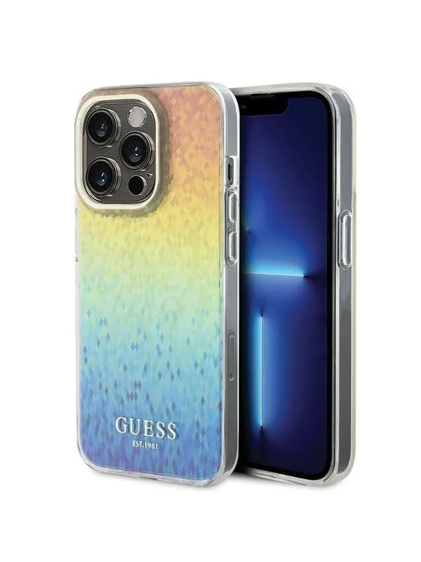 GUESS IML Faceted Mirror Disco Iridescent case for iPhone 15 Pro - multicolored