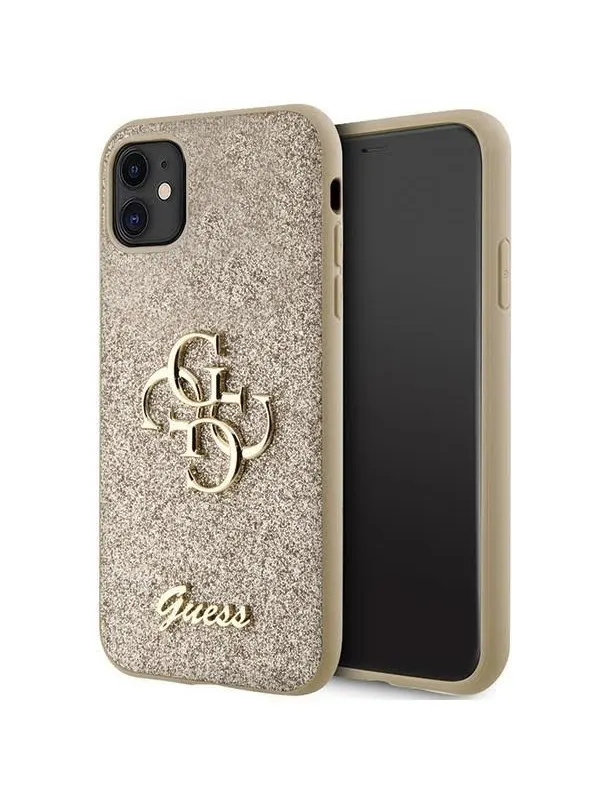 GUESS GUHCN61HG4SGD case for iPhone 11 / Xr - gold Glitter Script Big 4G
