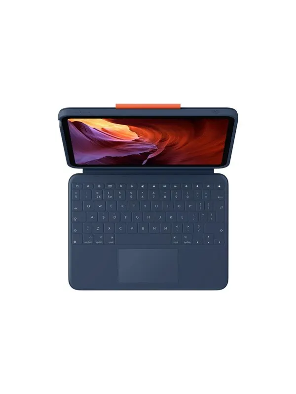 Logitech Rugged Combo 4 Touch - keyboard and folio case - with trackpad - QWERTY - UK - classic blue Input Device - Tastatur & Folio set - Engelska (UK) - Blå