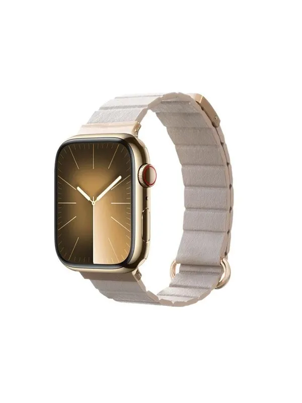 CRONG Eclipse - Magnetic Leather Apple Watch Band 38/40/41/42mm - Beige