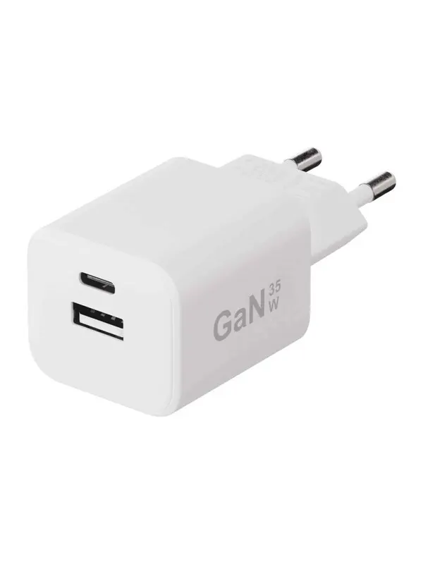 X2O 35W Dual Home Charger Set USB-C/A w. 1.2m cable GaN - White