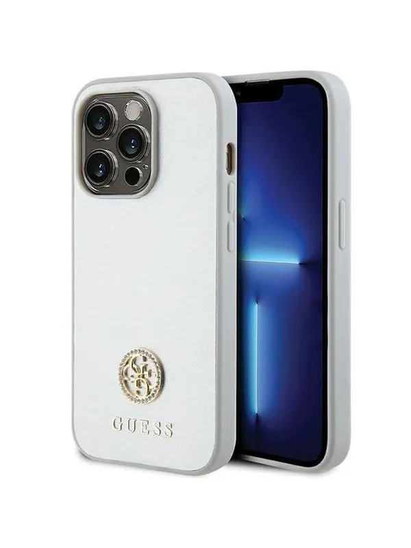 GUESS Strass Metal Logo case for iPhone 15 Pro - silver
