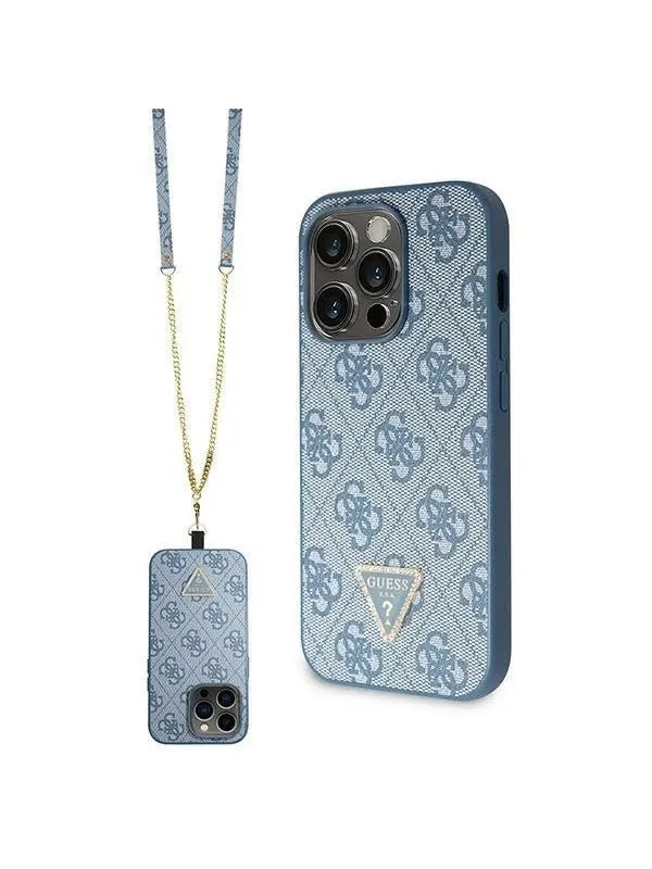 GUESS GUHCP15LP4TDSCPB iPhone 15 Pro 6.1" blue/blue hardcase Crossbody 4G Metal Logo